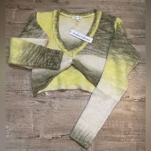 NWT For Love and Lemons Celeste Twist Crop Sweater